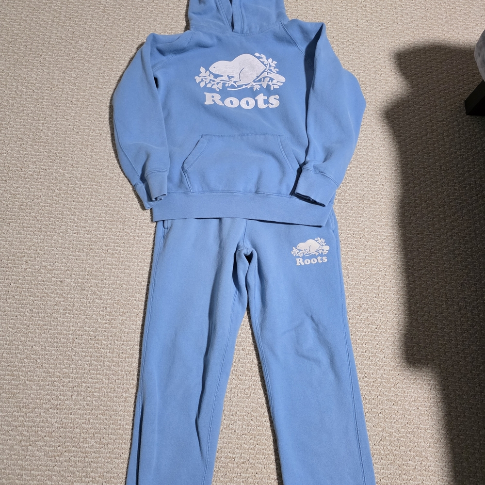 Roots Kids Blue Hoodie and Sweatpants Set